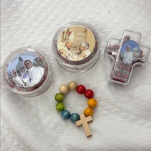 Authentic Vatican Rosary & Devotional Lot Pope Francis & St. John Paul II